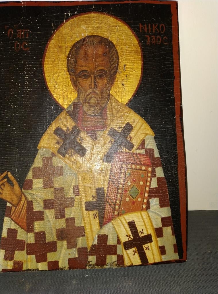 Icoon handgeschilderd, Antiek en Kunst, Antiek | Religieuze voorwerpen, Ophalen of Verzenden