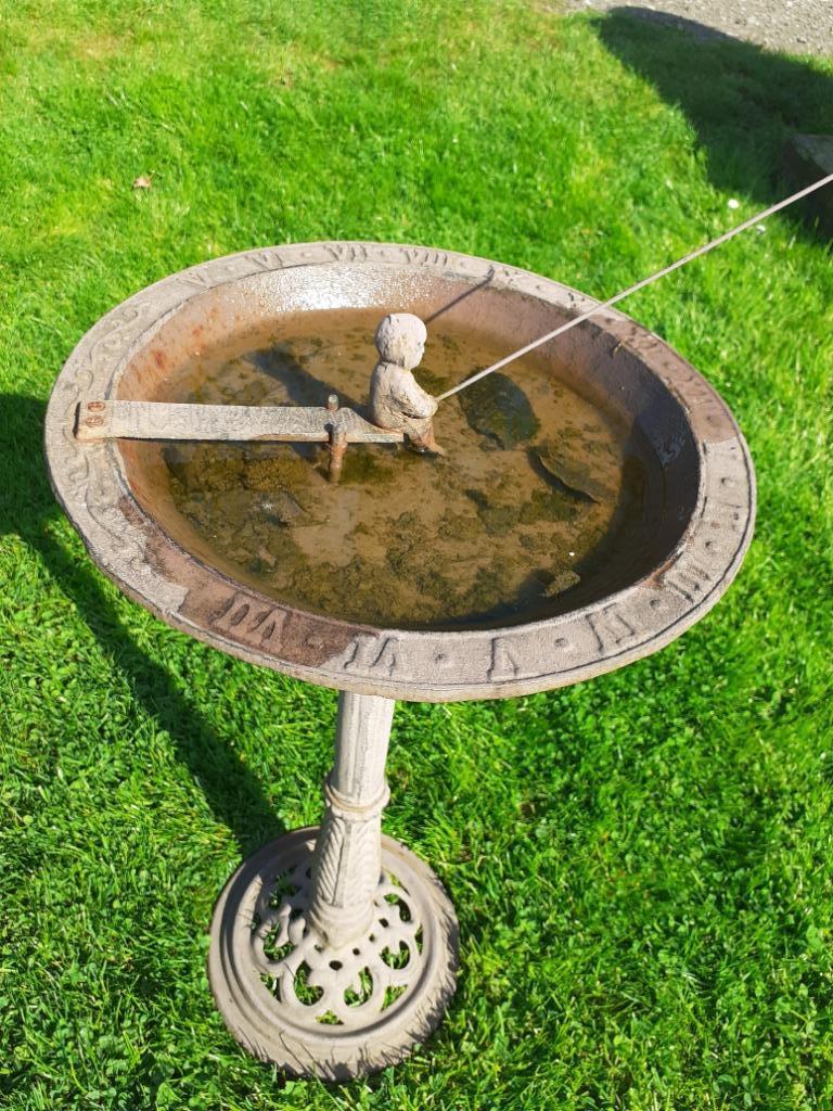 PRACHTIG VOGELBAD IN GEPATINEERD GIETIJZER (DE VISSER)., Ophalen of Verzenden, Nieuw