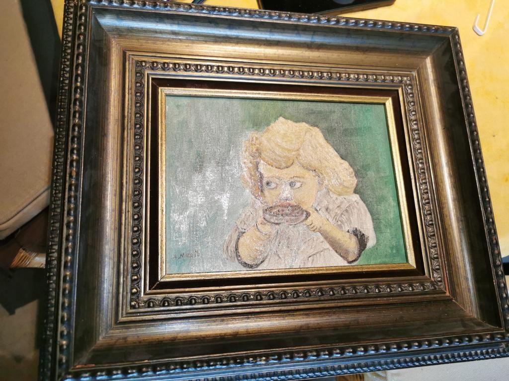Schilderij van een jong meisje, Ophalen of Verzenden