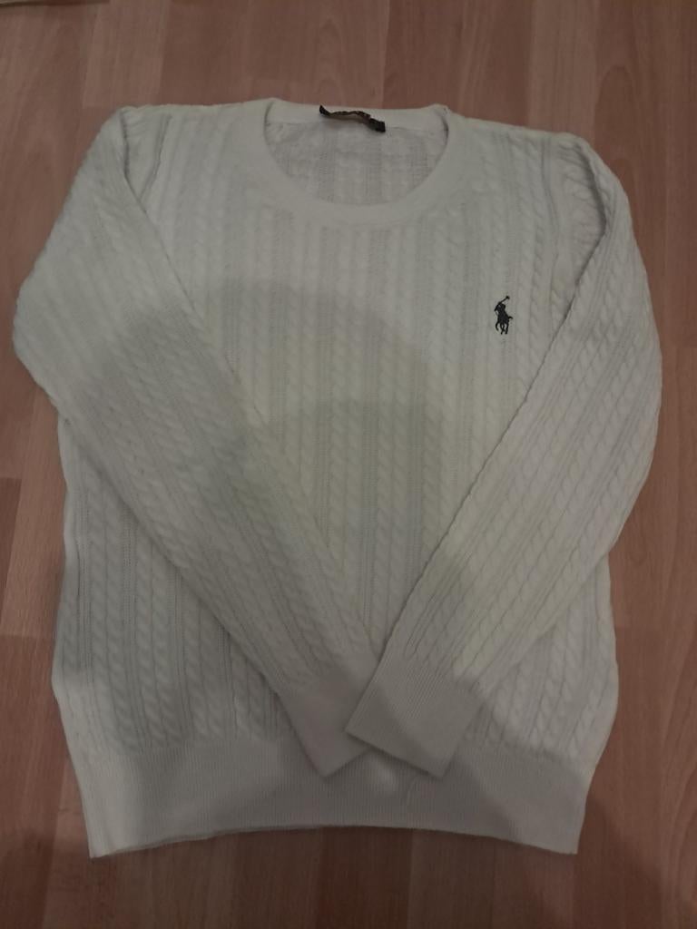 Tricot Ralph Lauren L, Enlèvement ou Envoi, Polo Ralph Lauren, Blanc, Taille 52/54 (L)
