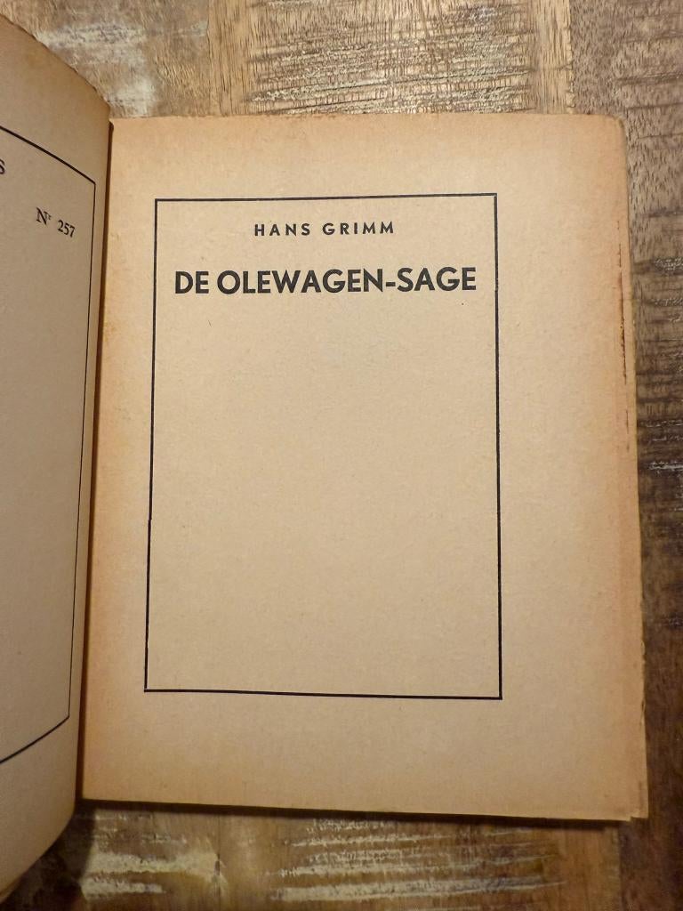 De Olewagen Sage door Hans Grimm, vertaling Leo De Roover,, Gelezen, België, Ophalen of Verzenden, Hans Grimm