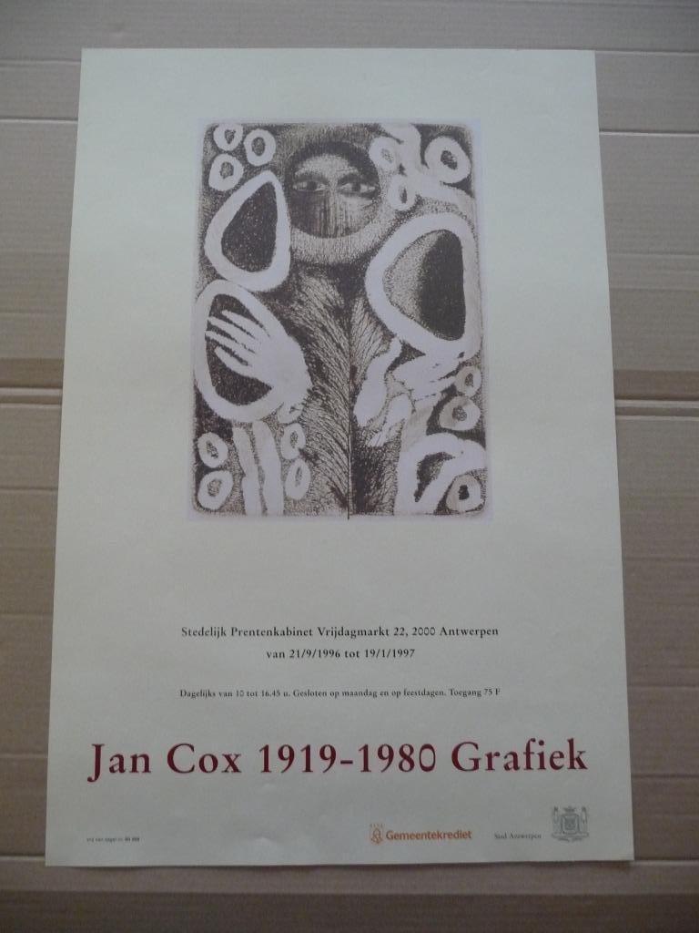 JAN COX - ZELDZAME AFFICHE. STED.PRENTENKABINET ANTWERPEN, Antiek en Kunst, Ophalen of Verzenden