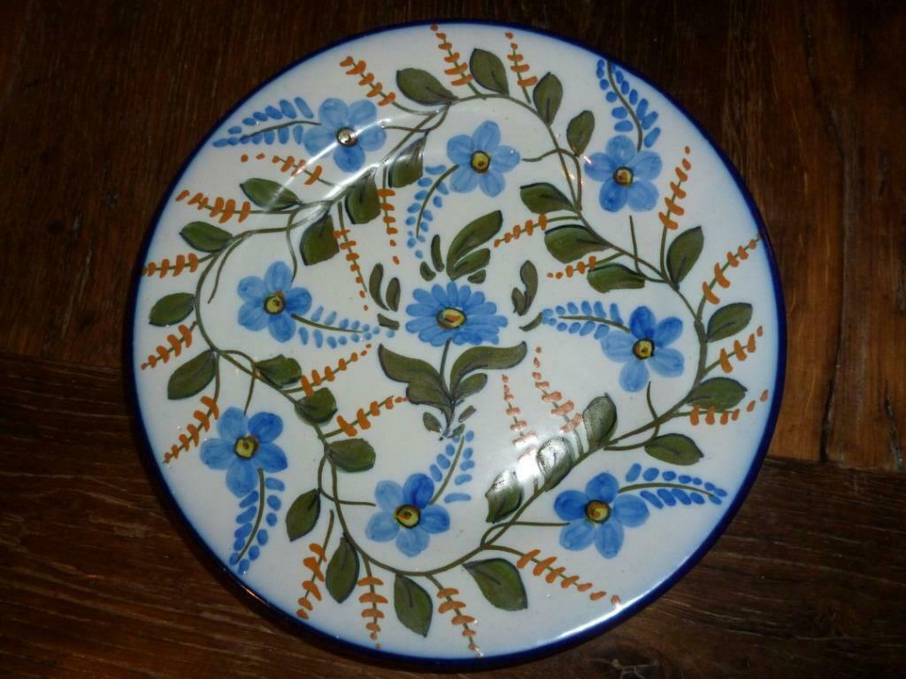 zeer decoratief bord eerder zwaar keramiek blauwe bloemen, Ophalen of Verzenden