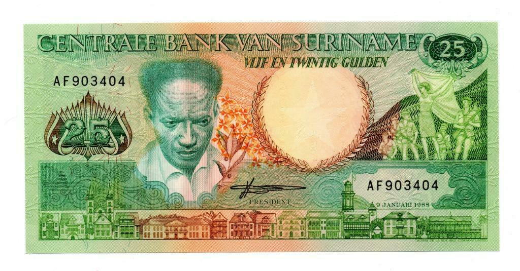 25 GULDEN 1988     SURINAME       UNC      P 132b       € 1, Enlèvement ou Envoi, Amérique du Sud, Billets en vrac
