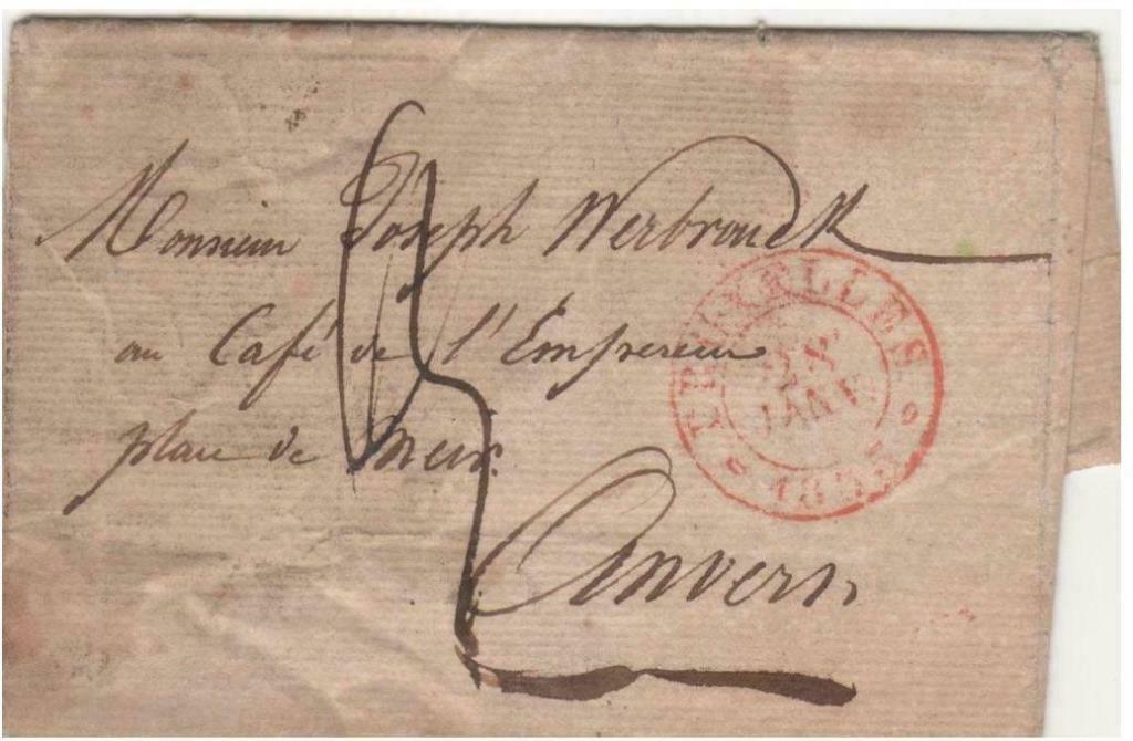 EO  voorloper brief verstuurt uit Brussel op 28 januari 1835, Postzegels en Munten, Verzenden