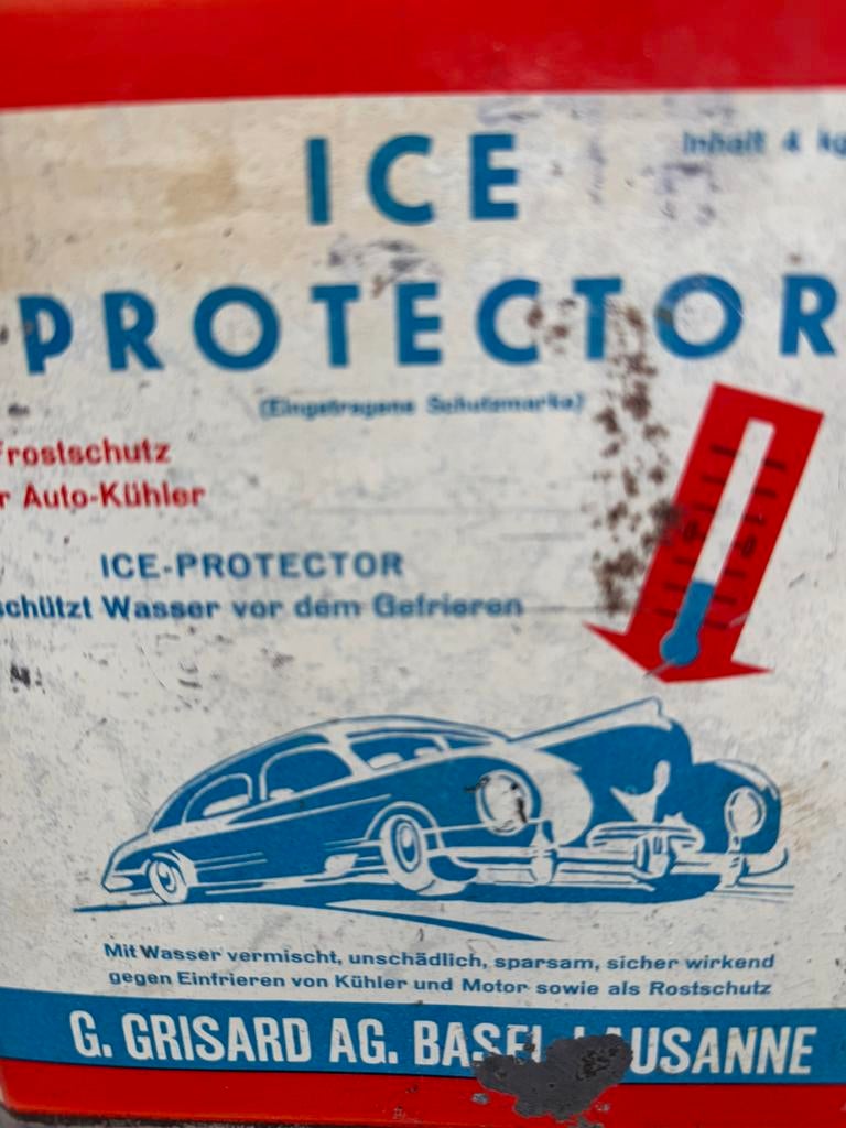 Ancienne boîte publicitaire Ice Protection, Enlèvement ou Envoi, Utilisé, Autre, Autres marques