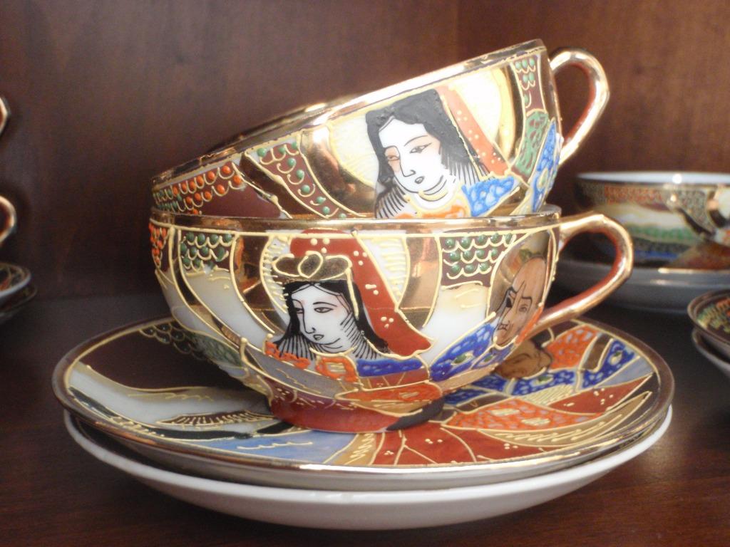 Antiek Japans Satsuma porseleinen theeservies, Ophalen