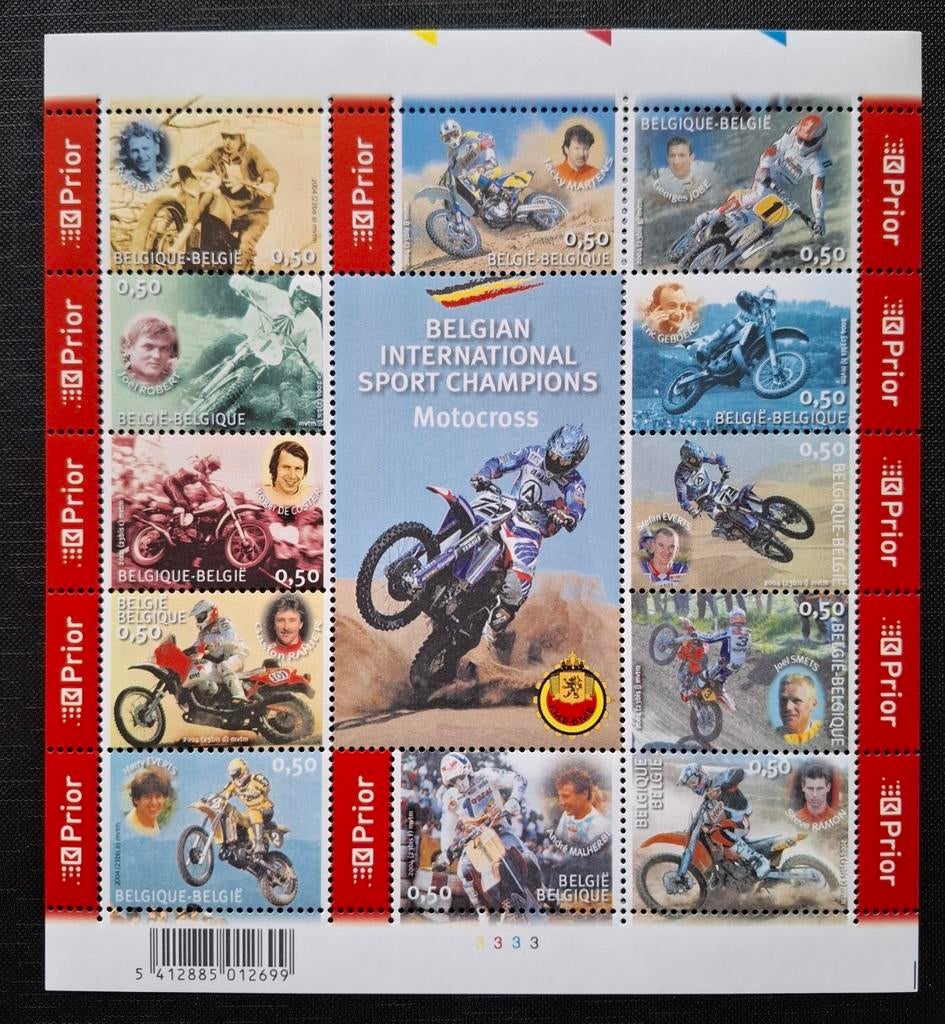 België: OBP 3334/45 ** Motorcross 2004., Frankeerzegel, Ophalen of Verzenden, Zonder stempel, Postfris