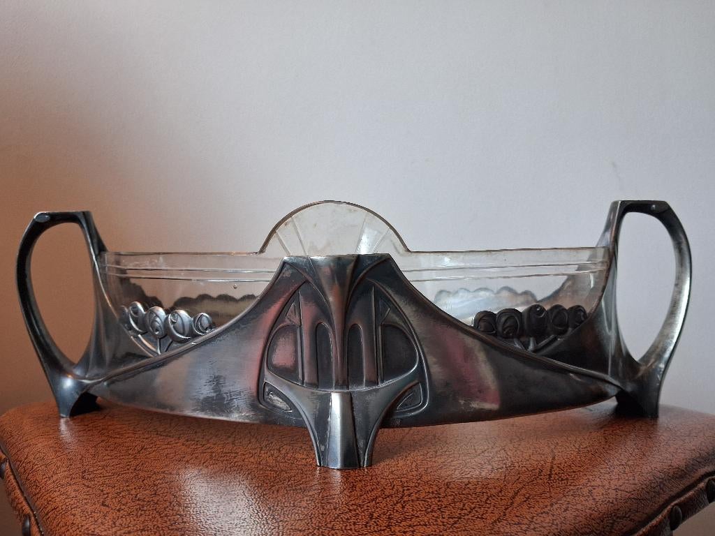 Jardinière verzilverd art nouveau, Ophalen of Verzenden