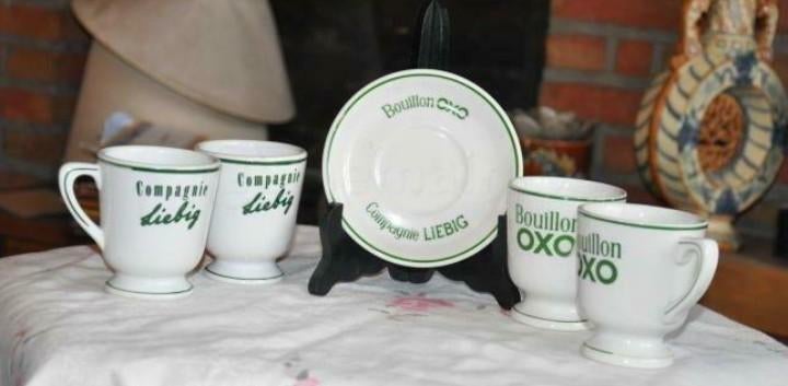 lot 4 tasses et 1 sous tasses liebig oxo "vintage", Verzamelen, Ophalen of Verzenden, Gebruikt, Overige typen