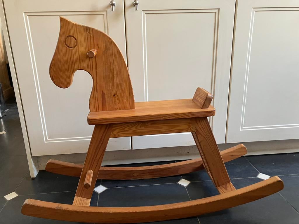 Vintage houten schommelpaard, Ophalen, Zo goed als nieuw