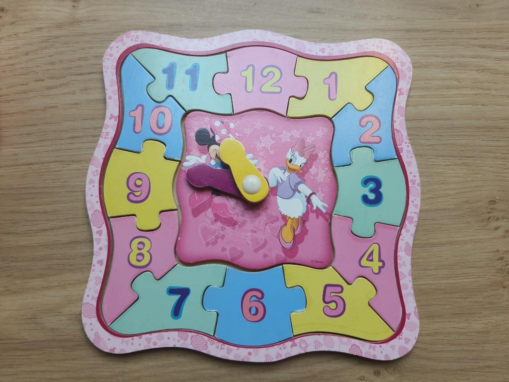 Disney Minnie Mouse houten puzzel klok, Ophalen, Mickey Mouse, Nieuw, Overige typen