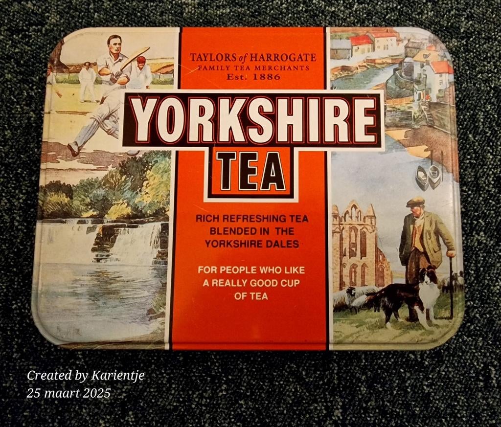 Origineel Yorkshire Tea blik (leeg), Verzamelen, Ophalen, Gebruikt