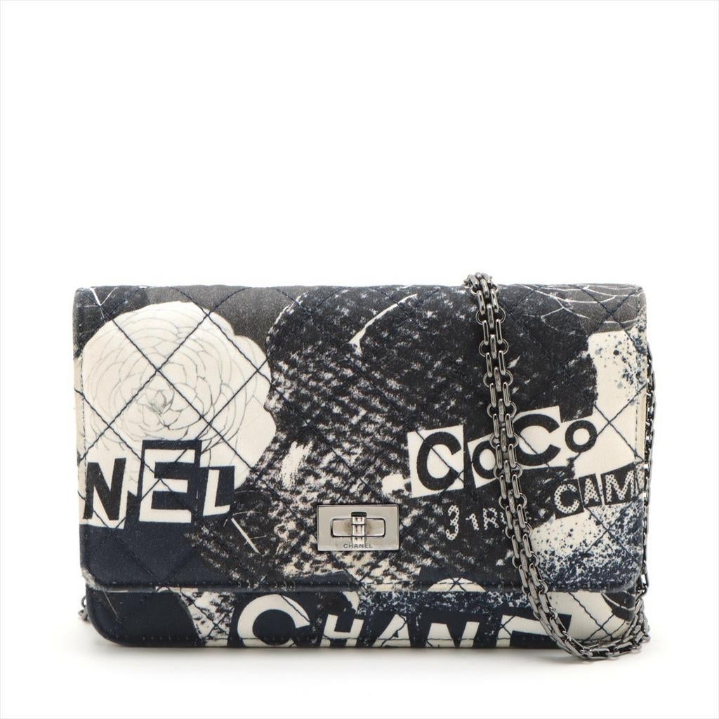 Chanel 2.55 graffiti, Verzenden, Gebruikt, Blauw, Handtas