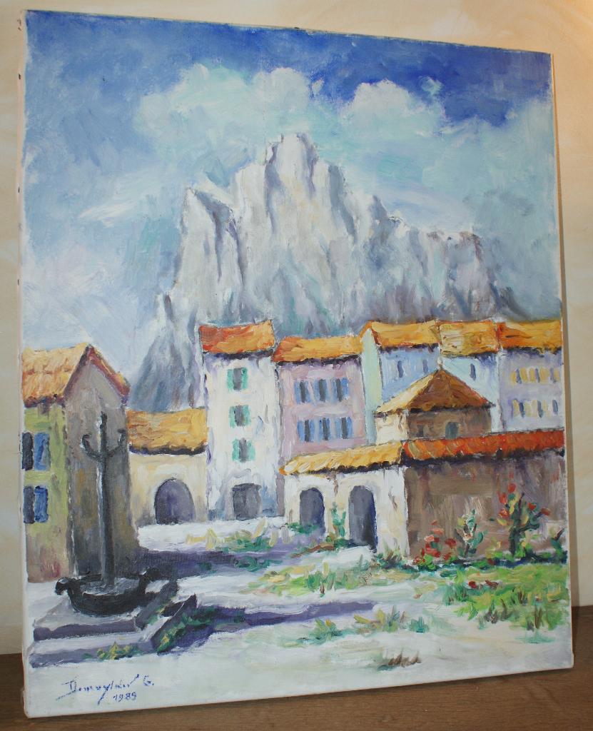 G. De Muylder - peinture à l'huile BAHOU de St. Jeannet 1989, Antiquités & Art, Enlèvement ou Envoi