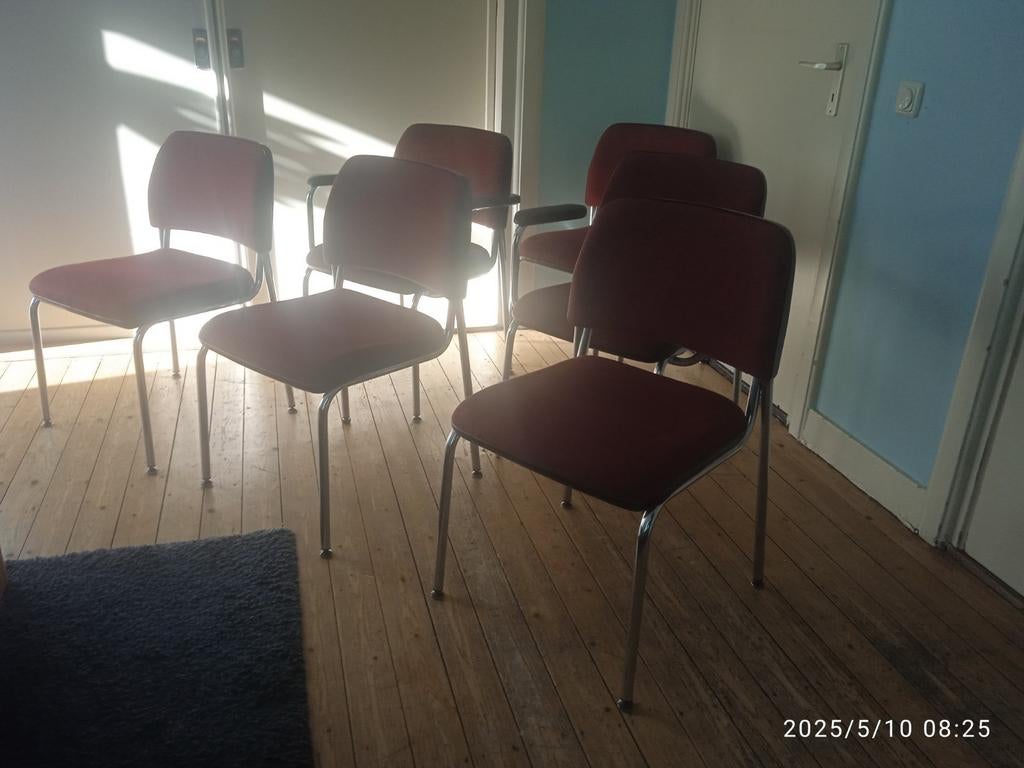 Set van 6 Froscher stoelen 70 jaren., Ophalen, Overige kleuren, Zo goed als nieuw, Gewoon mooi Fröscher!!