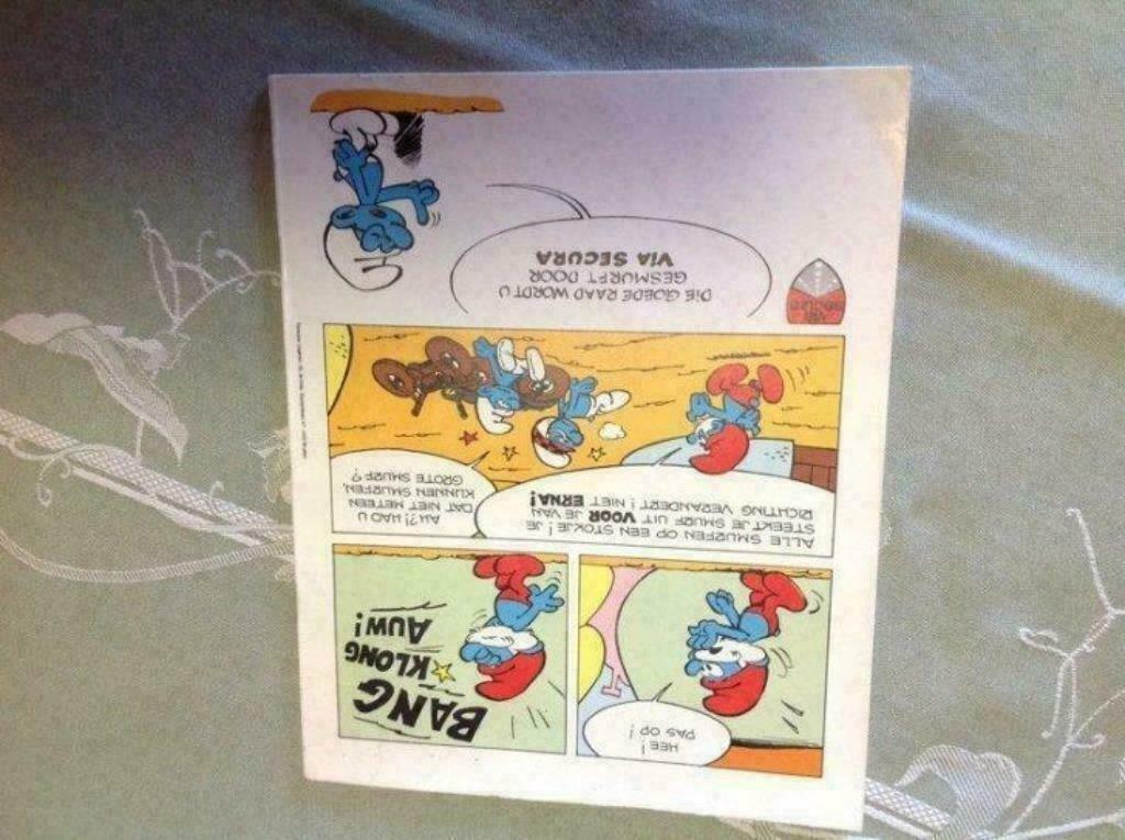 Vintage schrift smurfen, Ophalen