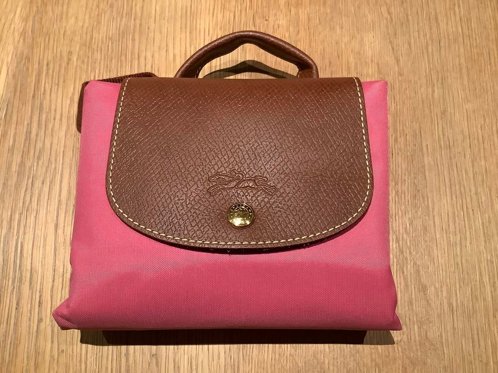 Longchamp le Pliage M roos, Ophalen, Nieuw, Bruin, Leder