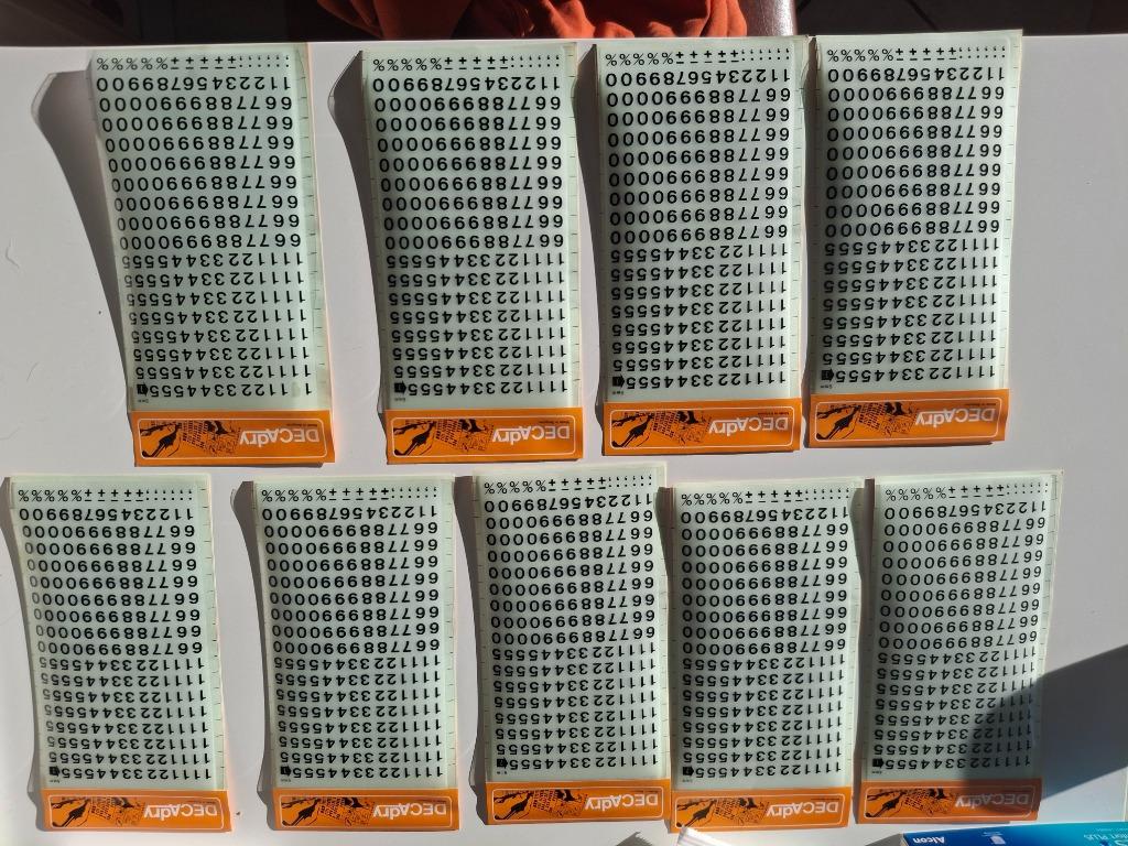 Vintage DECAdry wrijfcijfers 6mm (9 stuks) lettres transfert, Verzenden