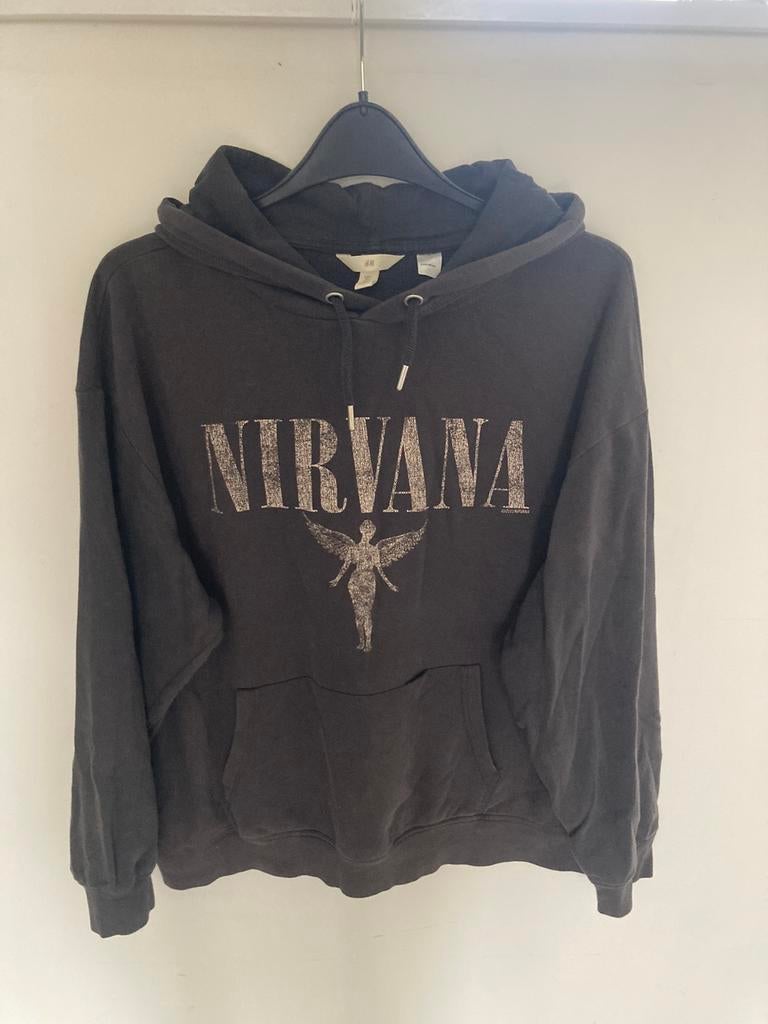 Sweat à capuche H&M Nirvana taille L comme neuf, Taille 42/44 (L), H&M, Gris, Enlèvement ou Envoi