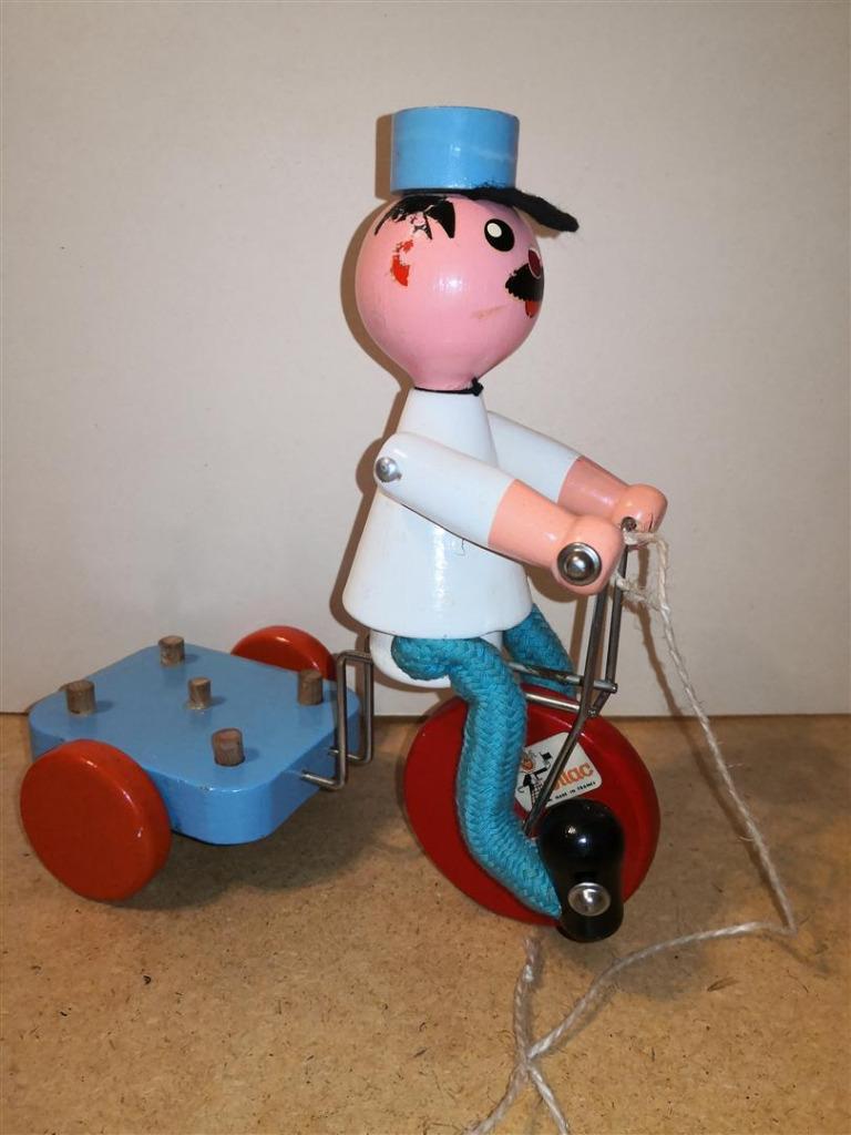 Zeldzaam antiek vintage houten speelgoed voor melkbezorging, Ophalen of Verzenden