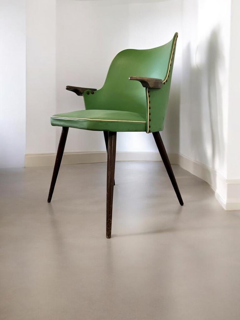 vintage groene rockabilly stoel, Antiek en Kunst, Ophalen of Verzenden