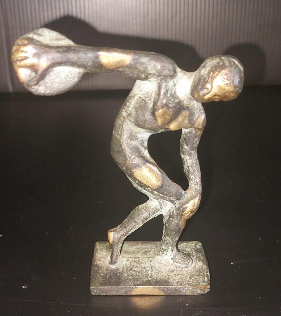 Klein bronzen beeldje " Discuswerper ", Antiek en Kunst, Ophalen of Verzenden, Brons