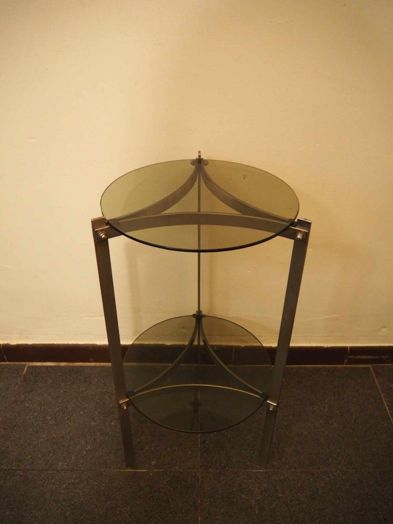 Mid-century design bijzettafeltje, Space Age, 1970s, Space Age, 25 à 50 cm, Rond, 50 à 100 cm