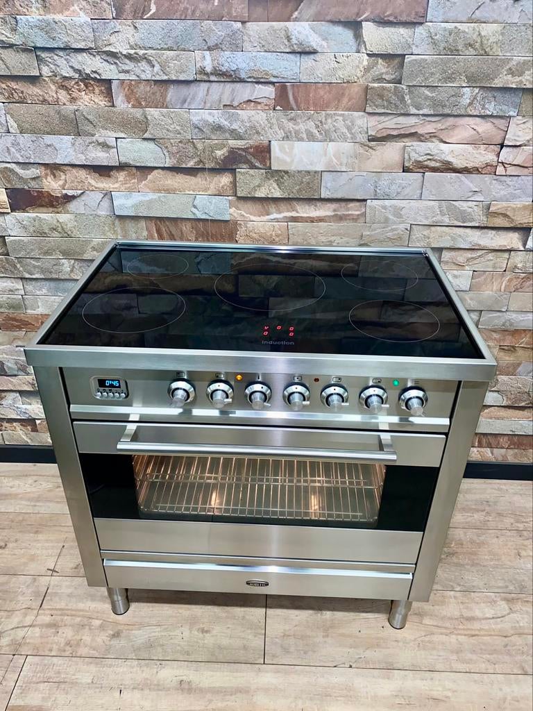 Luxe Boretti INDUCTIE Fornuis Met 5 zones RVS 90 cm, 60 cm of meer, Ophalen of Verzenden, Zo goed als nieuw, Energieklasse A of zuiniger