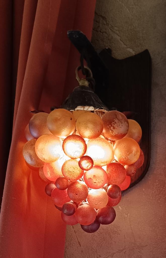 Antiek druivenlamp te koop., Enlèvement ou Envoi