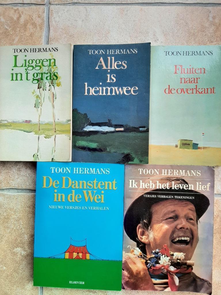 Toon Hermans - 5 boeken gedichten, poëzie, verhaaltjes., Envoi, Utilisé, Toon Hermans