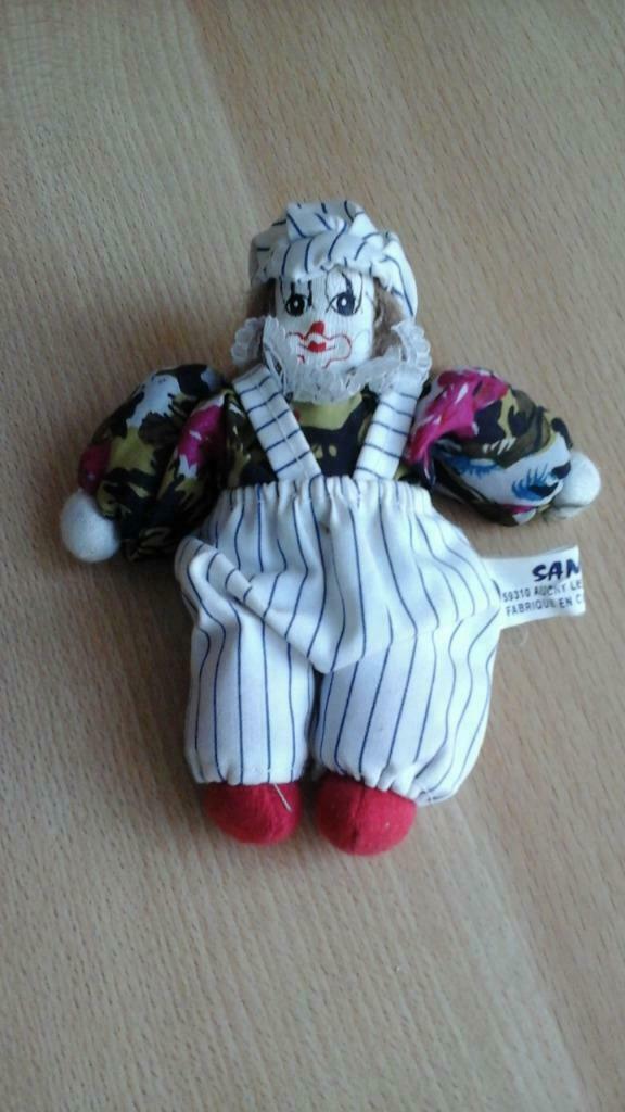 knuffel "clown" H: 12cm Sandy Orchies, Ophalen of Verzenden, Nieuw, Overige typen