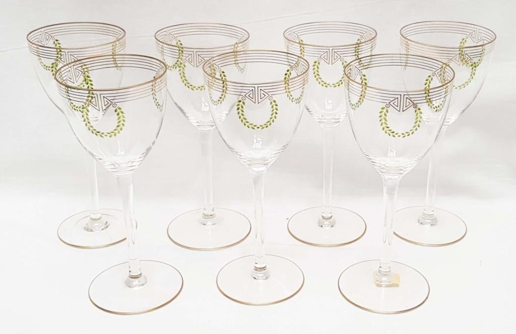Ensemble de sept verres à vin - Jugendstil - Theresienthal., Enlèvement ou Envoi