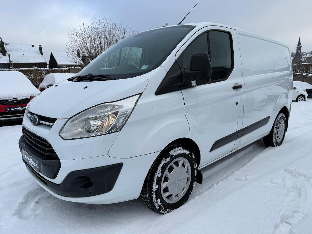Ford Transit Custom 2.0 TDCi Euro6b-Navi - Boîte Auto-Carnet, Autos, Euro 6, 3 places, Carnet d'entretien, Noir