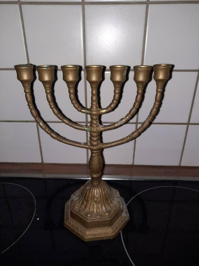 Joodse kandelaar . In koper / messing ., Ophalen of Verzenden