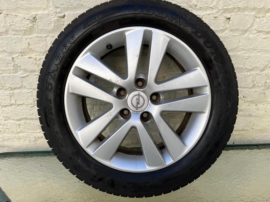 4 Jantes opel avec pneux hiver, Auto-onderdelen, Banden en Velgen, Ophalen, Gebruikt, 16 inch, Banden en Velgen