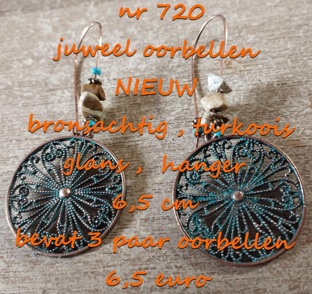 720. Bijou : boucles d'oreilles, NEUF, frais de port inclus, Neuf, Autres matériaux, Bleu, Pendantes