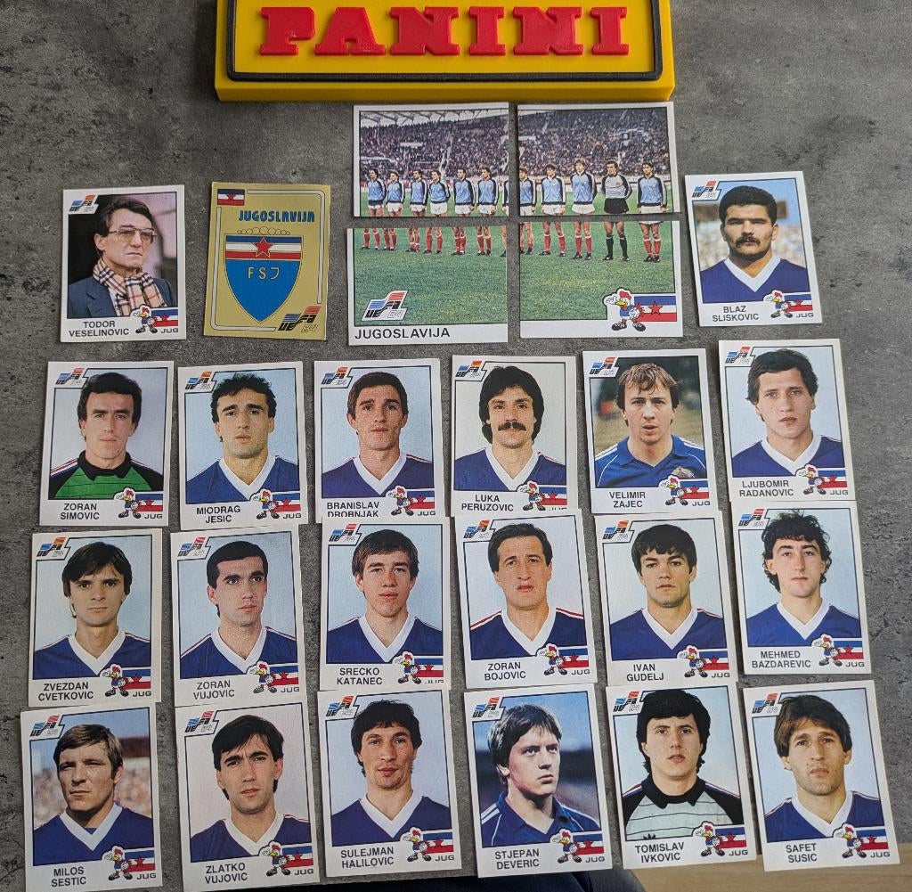 PANINI VOETBAL STICKERS EURO 84 JOEGOSLAVIE 25x zeldzaam, Verzenden, Nieuw