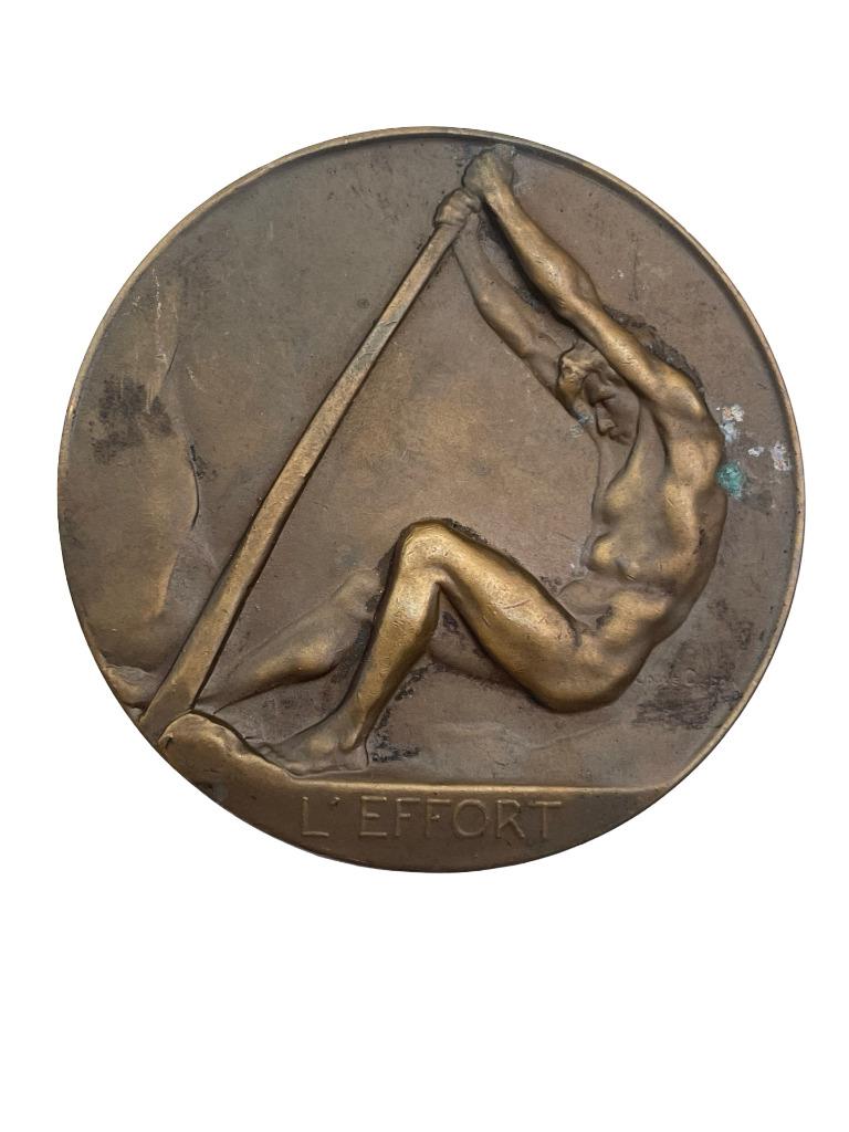 Médaille bronze L Effort Fonson – Liège 1962 – Art déco, Timbres & Monnaies, Pièces & Médailles, Bronze, Enlèvement ou Envoi