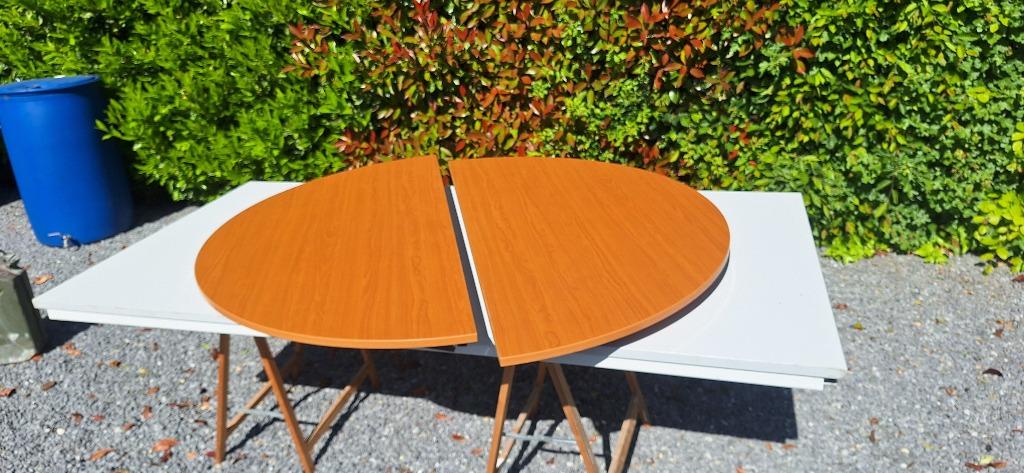 2 halfronde tafels ronde tafel diameter 140cm., Huis en Inrichting, Tafels | Eettafels, Ophalen, Gebruikt, Rond, Vijf personen of meer