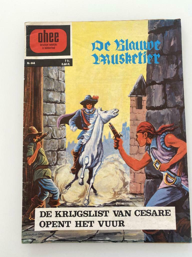 Strip Ohee 444 Blauwe Musketier Krijgslist van Cesare 10 -71, Boeken, Gelezen, Ohee, Eén stripboek, Ophalen of Verzenden