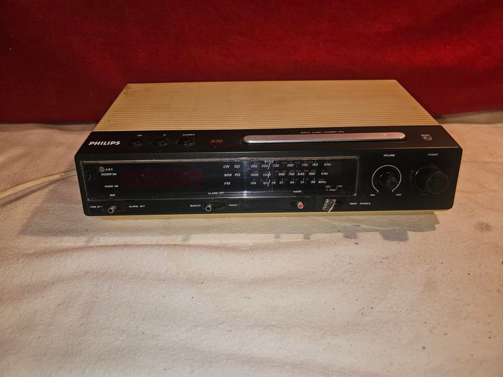Vintage wekkerradio - Philips, Ophalen of Verzenden