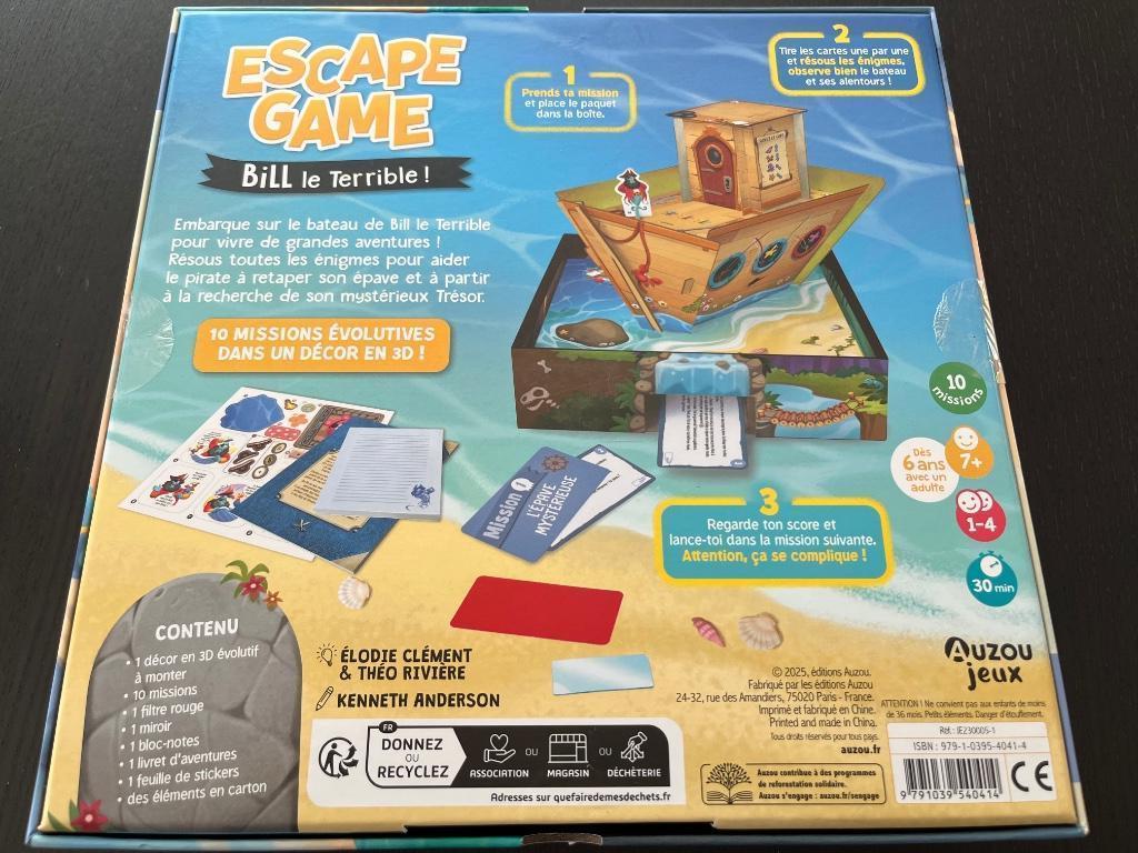 Escapespel Bill the Terrible, Een of twee spelers, Ophalen, Nieuw, Auzou jeux