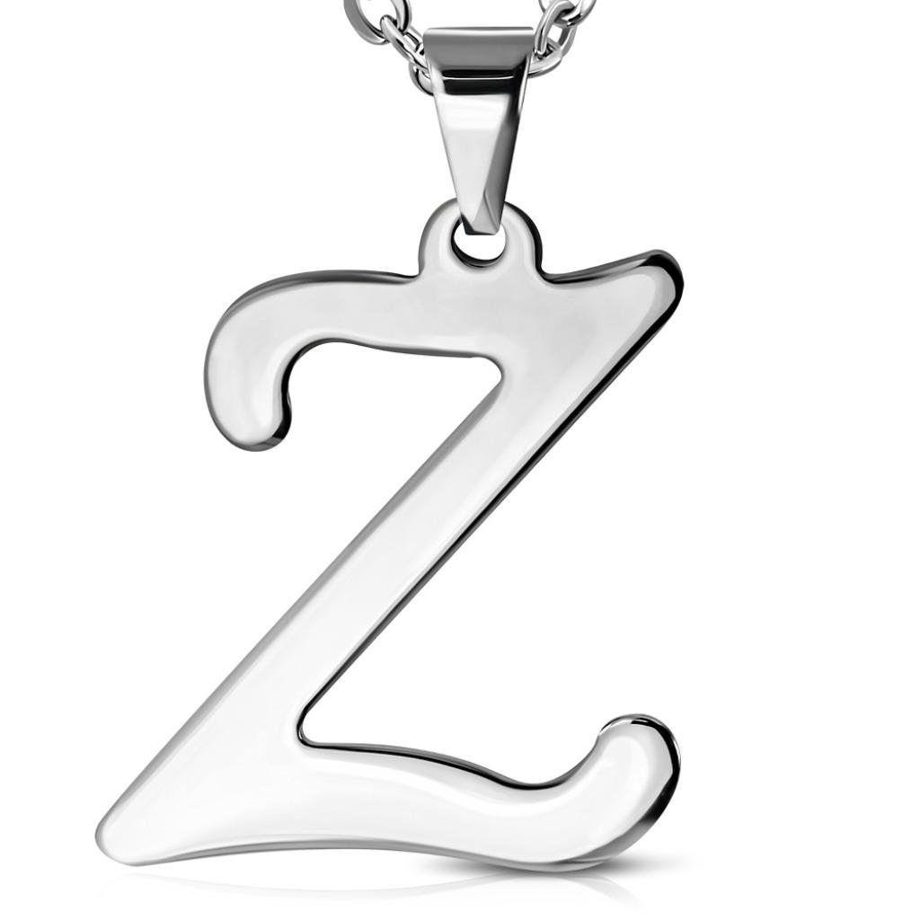 Pendentif alphabet lettre Z en acier inoxydable, Enlèvement ou Envoi, Neuf, Argent, Autres matériaux