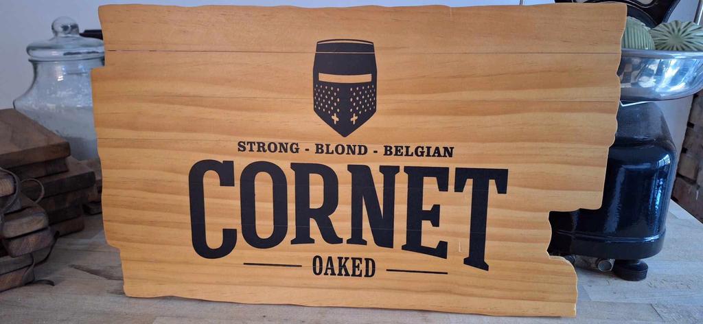 Houten reclamebord Cornet, Ophalen, Nieuw