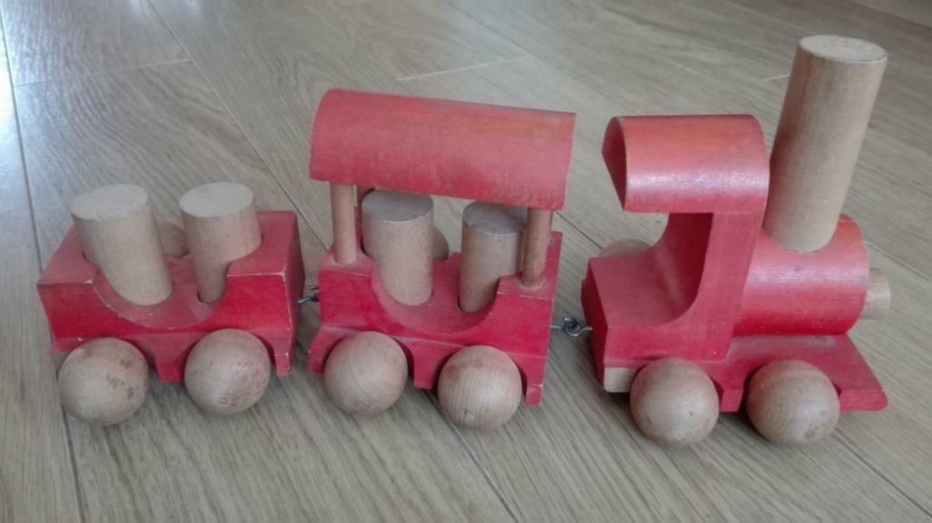 Houten treintje, Ophalen of Verzenden, Gebruikt, Duw- of Trekspeelgoed