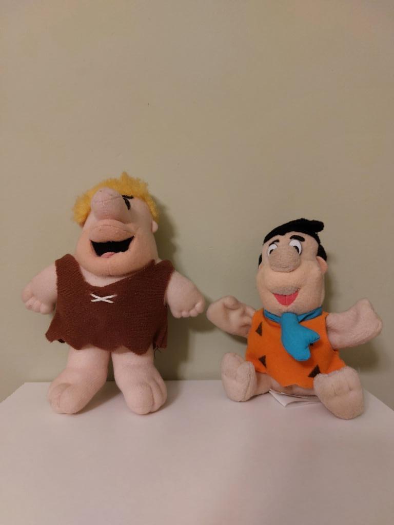 Vintage poppetjes Fred Flintstone Barney Rubble knuffels, Ophalen of Verzenden, Zo goed als nieuw