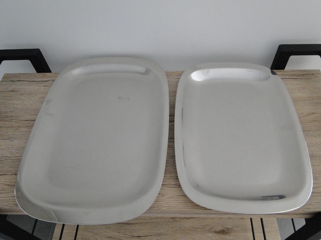 Set de 2 plats en inox, Enlèvement ou Envoi, Utilisé
