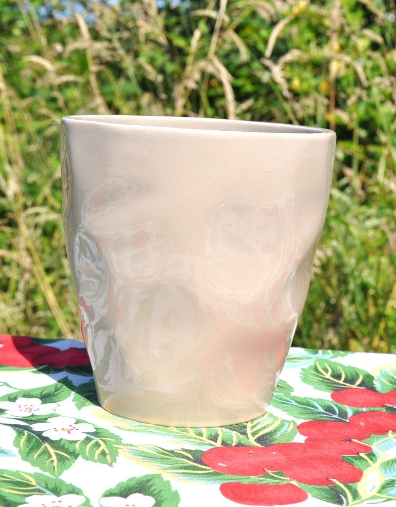 cache pot en faience beige, Enlèvement ou Envoi, Comme neuf, Autres matériaux, Intérieur