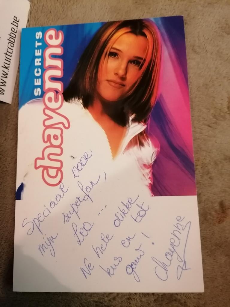 Fotokaart met handtekening chayenne, Verzamelen, Foto's en Prenten, Verzenden